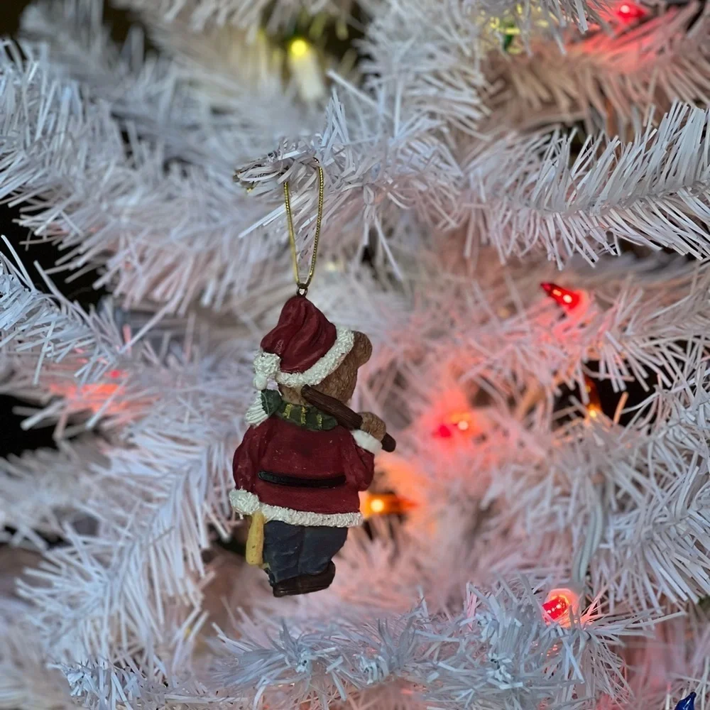 Vintage Teddy Bear Christmas Tree Ornament